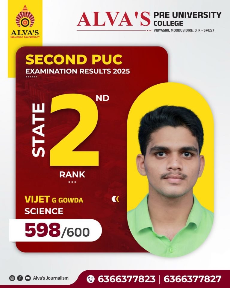 Alvas-PU-College-State-2th-Rank_science_division